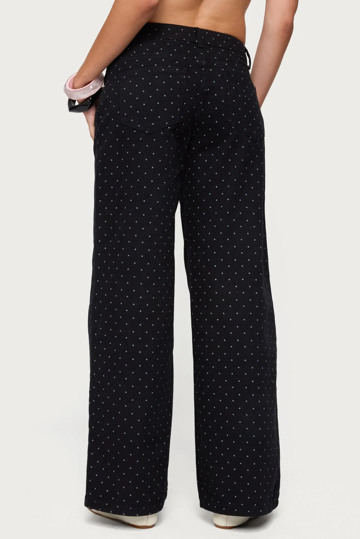 Misha Polka Dot Low Rise Baggy Jeans sold by Edikted product image thumbnail 5