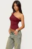 Knotted One Shoulder Asymmetric Top sold by Edikted