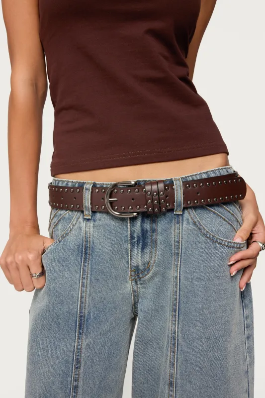 Studded Faux Leather Belt sold by Edikted