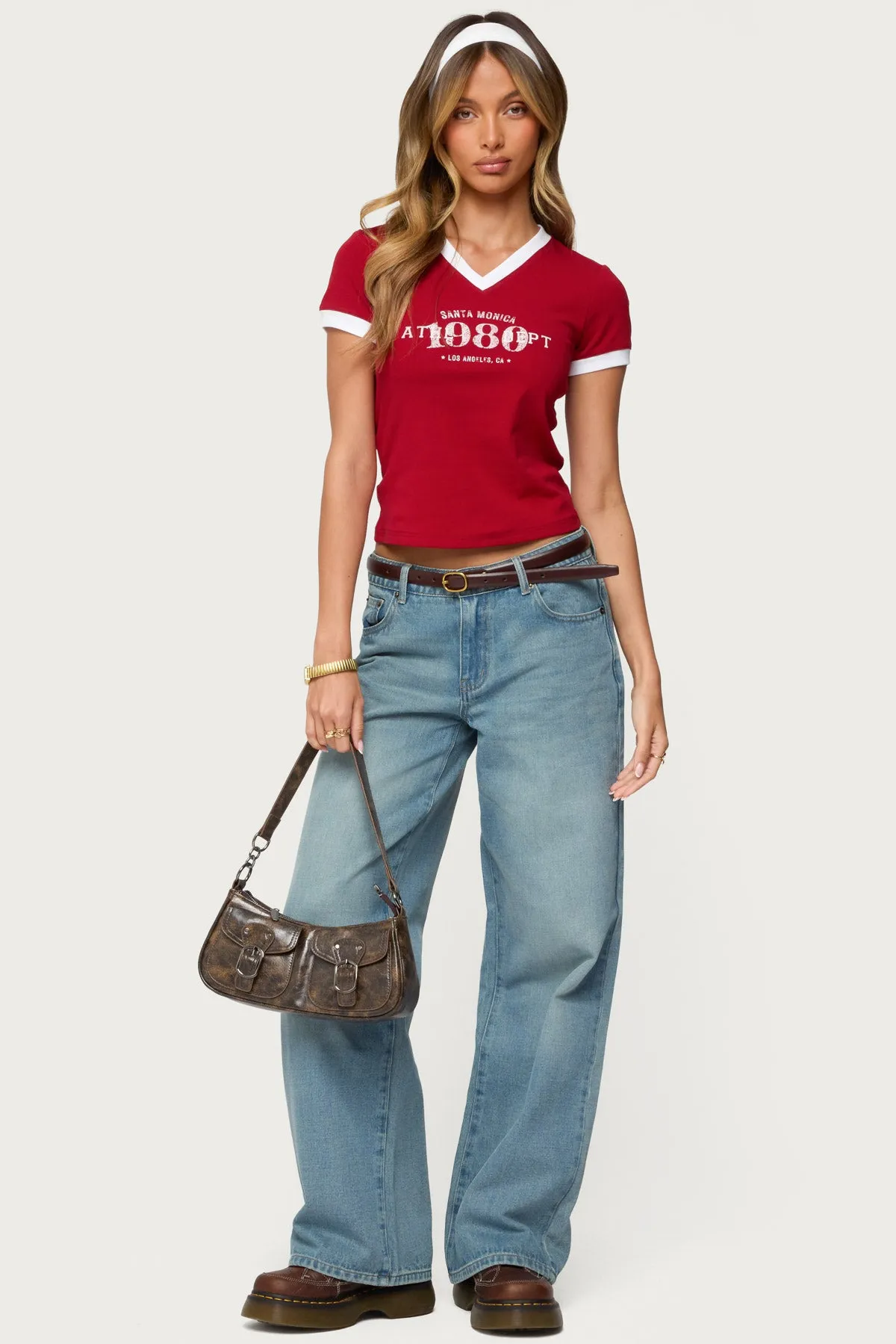 Santa Monica V Neck T Shirt sold by Edikted product image thumbnail 2