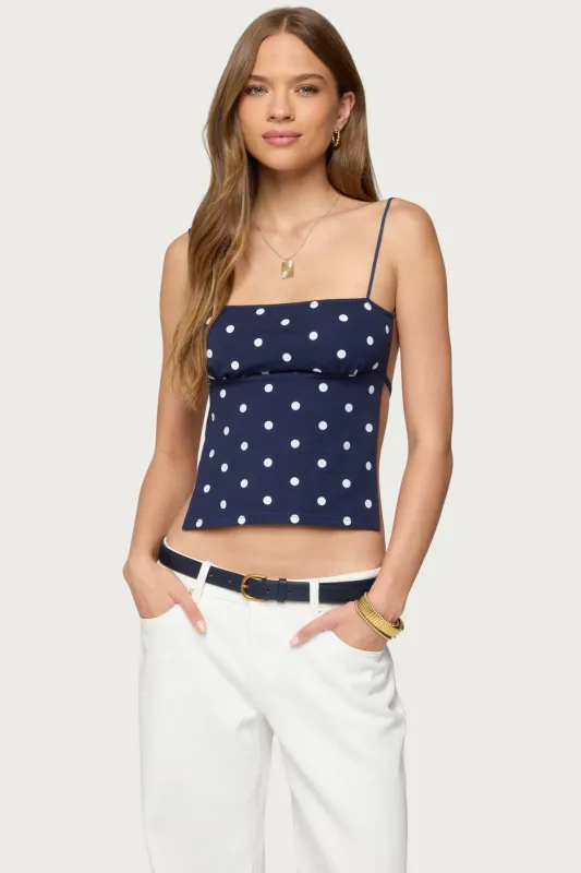 Jinx Polka Dot Open-Back Top sold by Edikted