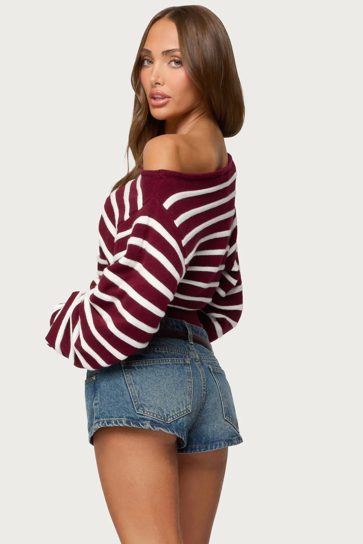 Mika Off Shoulder Oversized Sweater sold by Edikted product image thumbnail 5