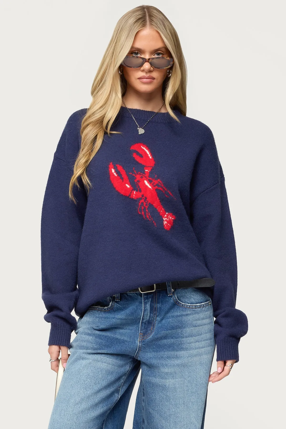 Don't Be Shellfish Knit Sweater sold by Edikted