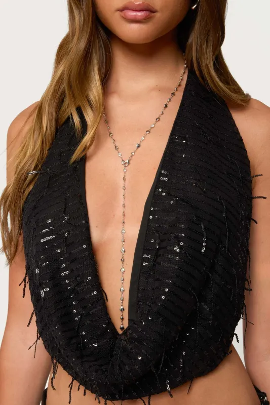 Heart & Diamond Cascading Necklace sold by Edikted