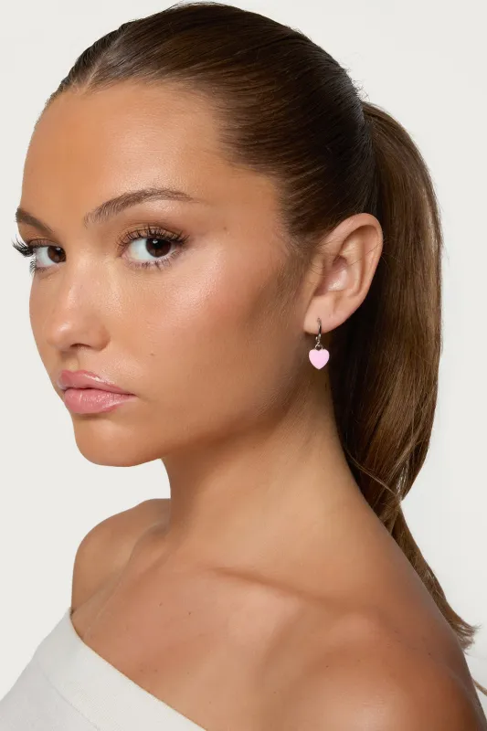 Pinky Heart Earrings sold by Edikted
