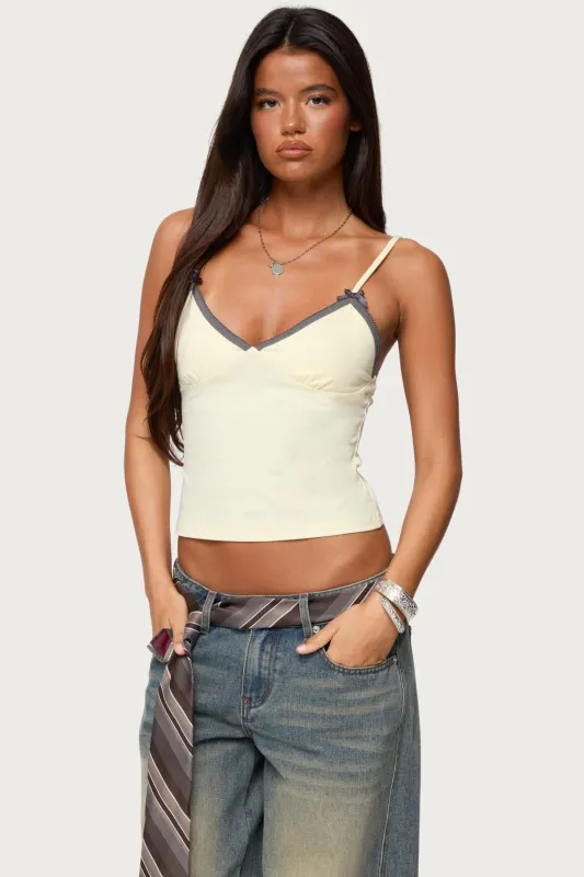 Ruelle Contrast Frill Tank Top sold by Edikted