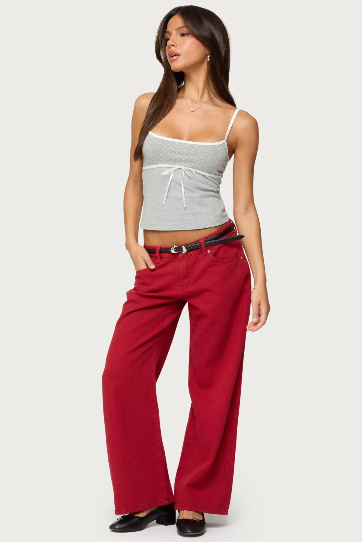 Rhoda Contrast Polka Dot Tank Top sold by Edikted product image thumbnail 5