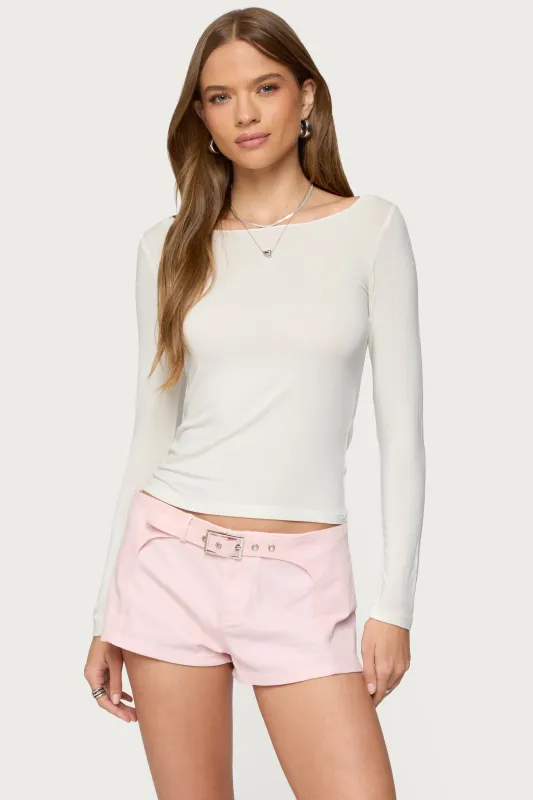 Semi Sheer Long Sleeve Top sold by Edikted