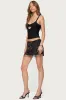 Sheer Sequin Bead Fringed Mini Skirt sold by Edikted