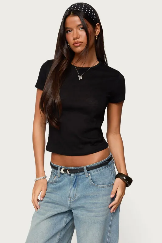 Nikkey Semi Sheer T Shirt sold by Edikted