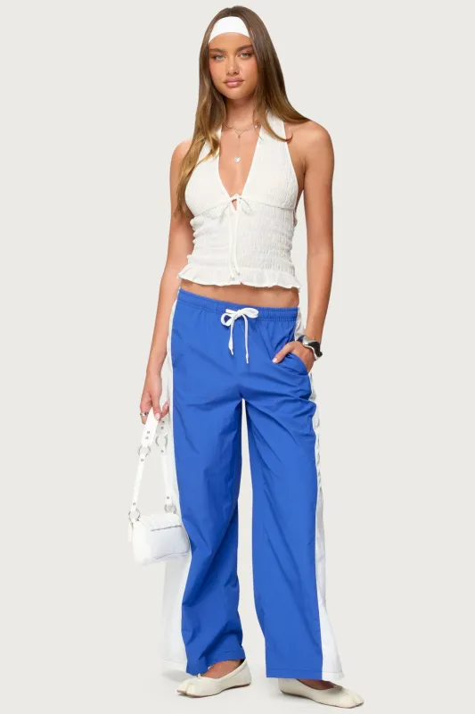 Jaye Contrast Panel Track Pants sold by Edikted