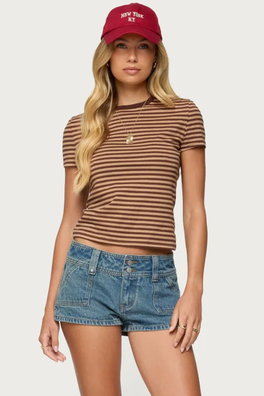 Nessie Striped T Shirt sold by Edikted