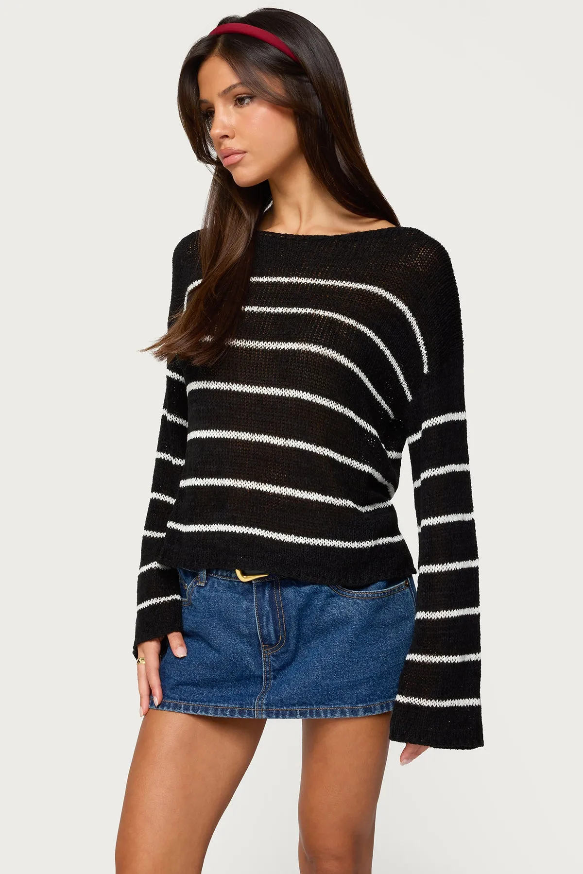 Drop Shoulder Light Knit Sweater sold by Edikted product image thumbnail 3