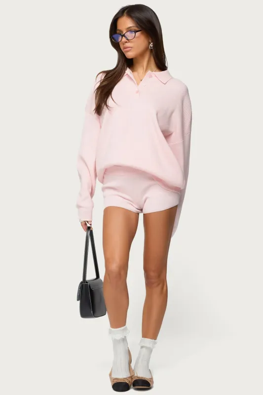 Lorie Ribbed Knit Shorts sold by Edikted
