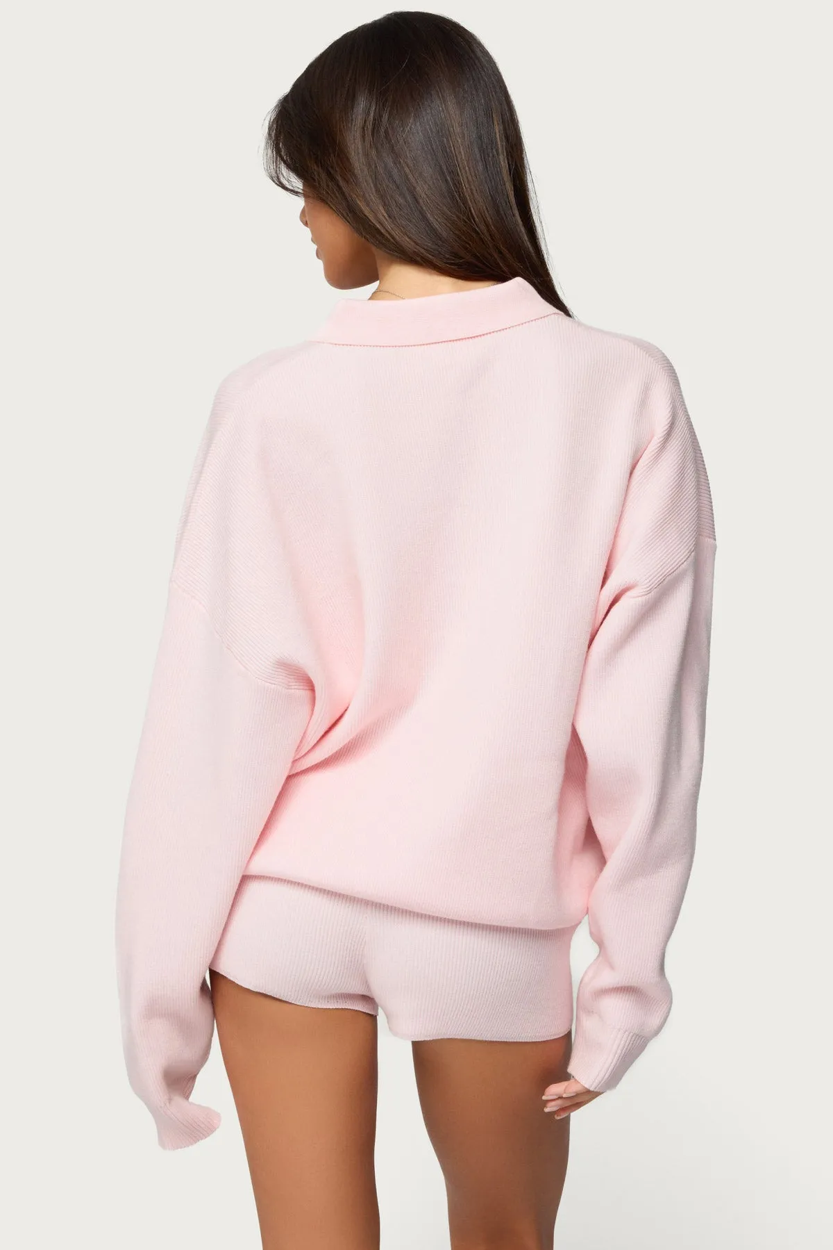 Lorie Oversized Knit Polo Sweater sold by Edikted product image thumbnail 5