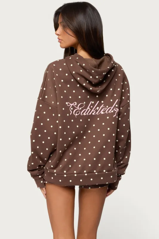 Chelsie Polka Dot Hoodie sold by Edikted