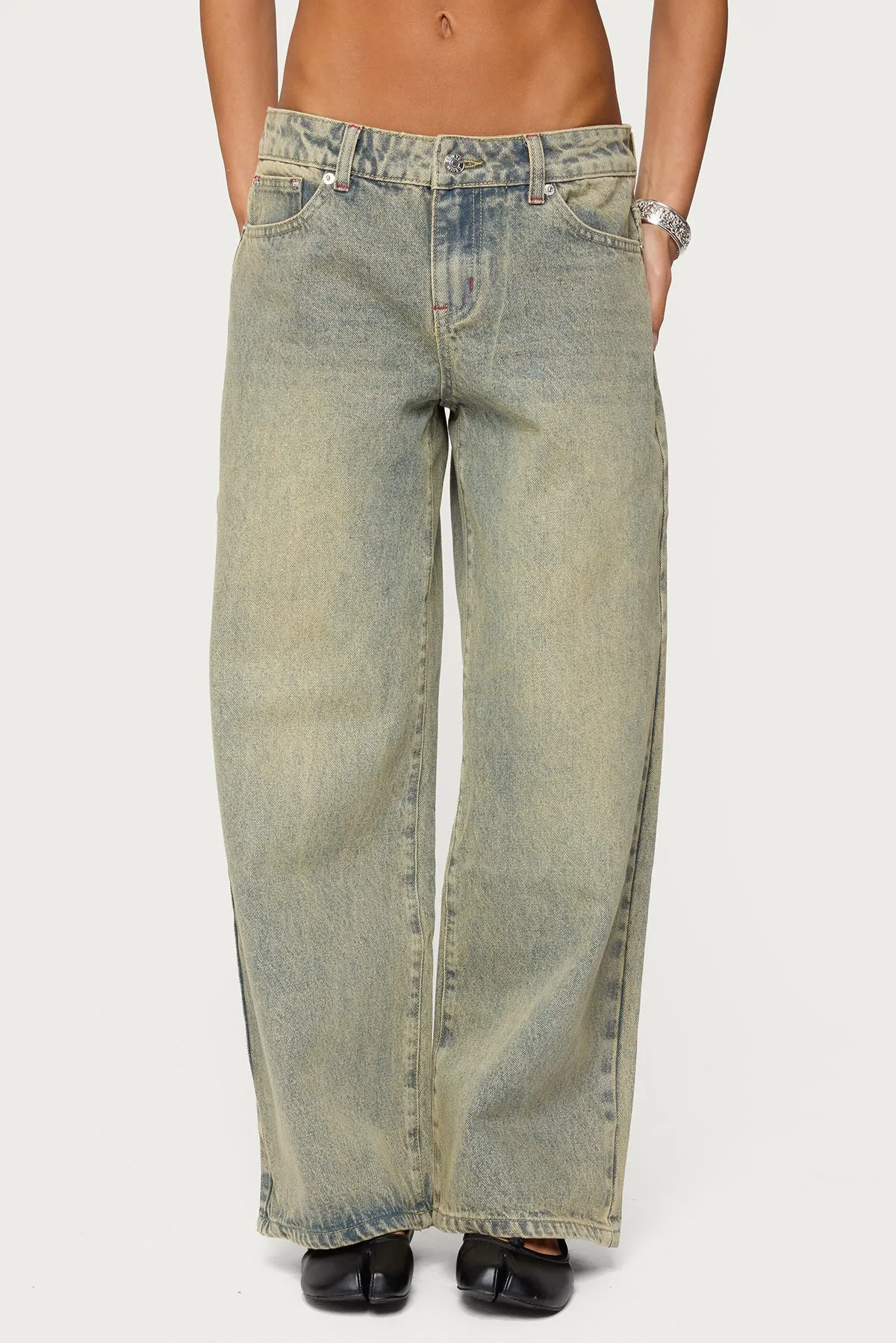 Petite Ace Low Rise Baggy Jeans sold by Edikted product image thumbnail 2