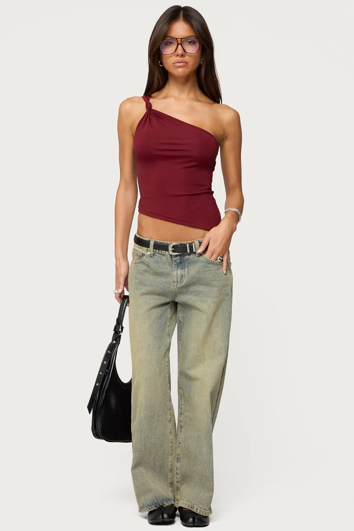 Petite Ace Low Rise Baggy Jeans sold by Edikted