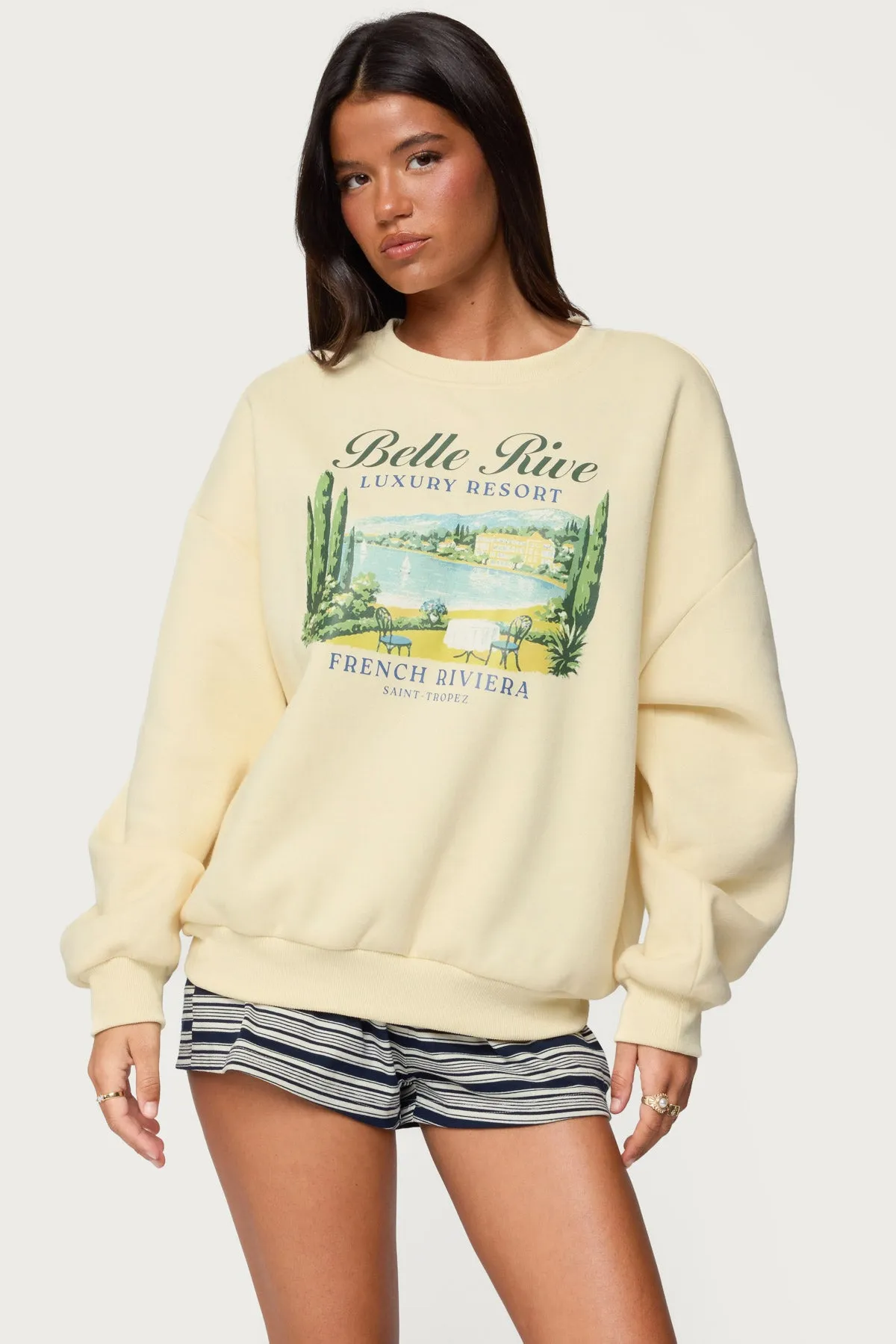 French Riviera Oversized Sweatshirt sold by Edikted