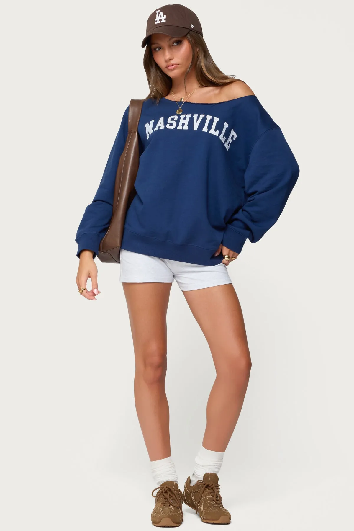 Nashville Oversized Wide Neck Sweatshirt sold by Edikted product image thumbnail 2