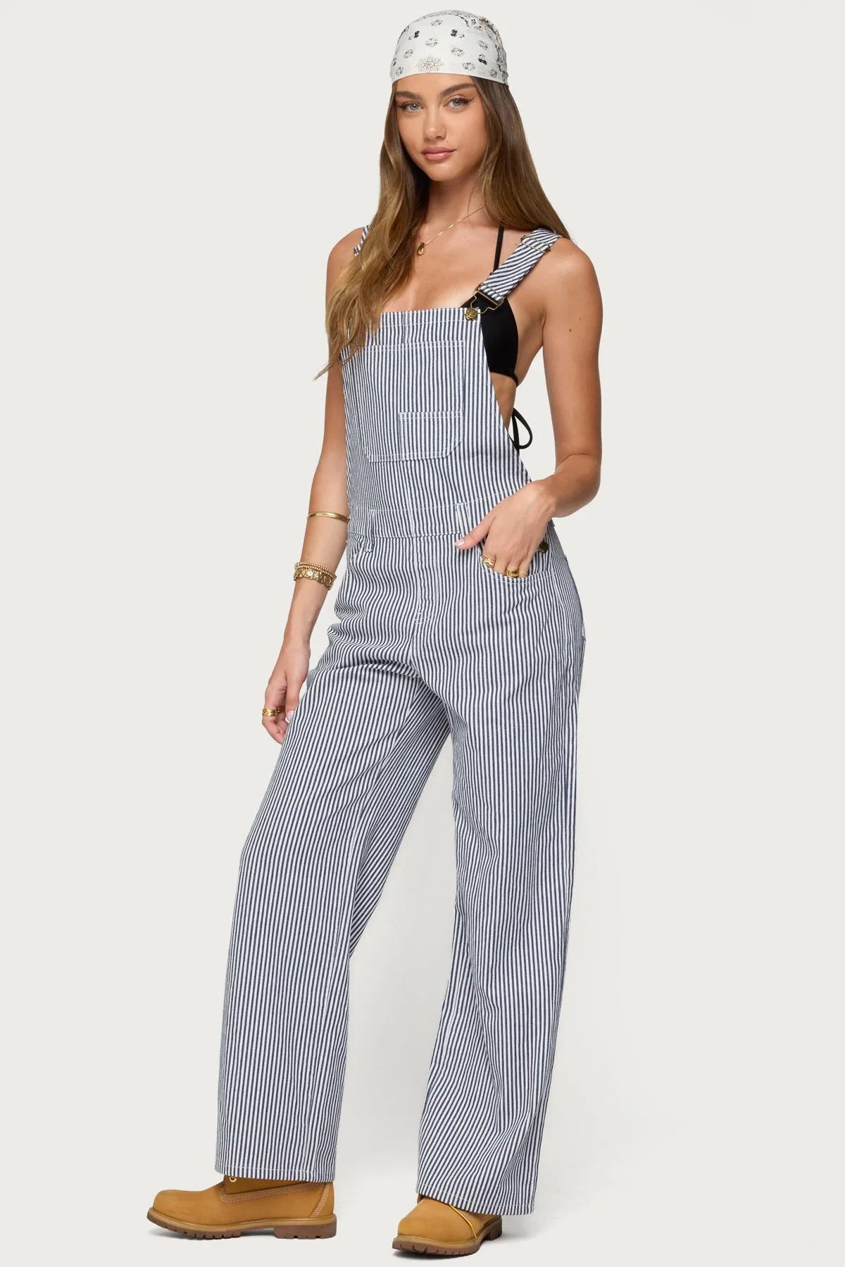 Tamsin Striped Overalls sold by Edikted product image thumbnail 2