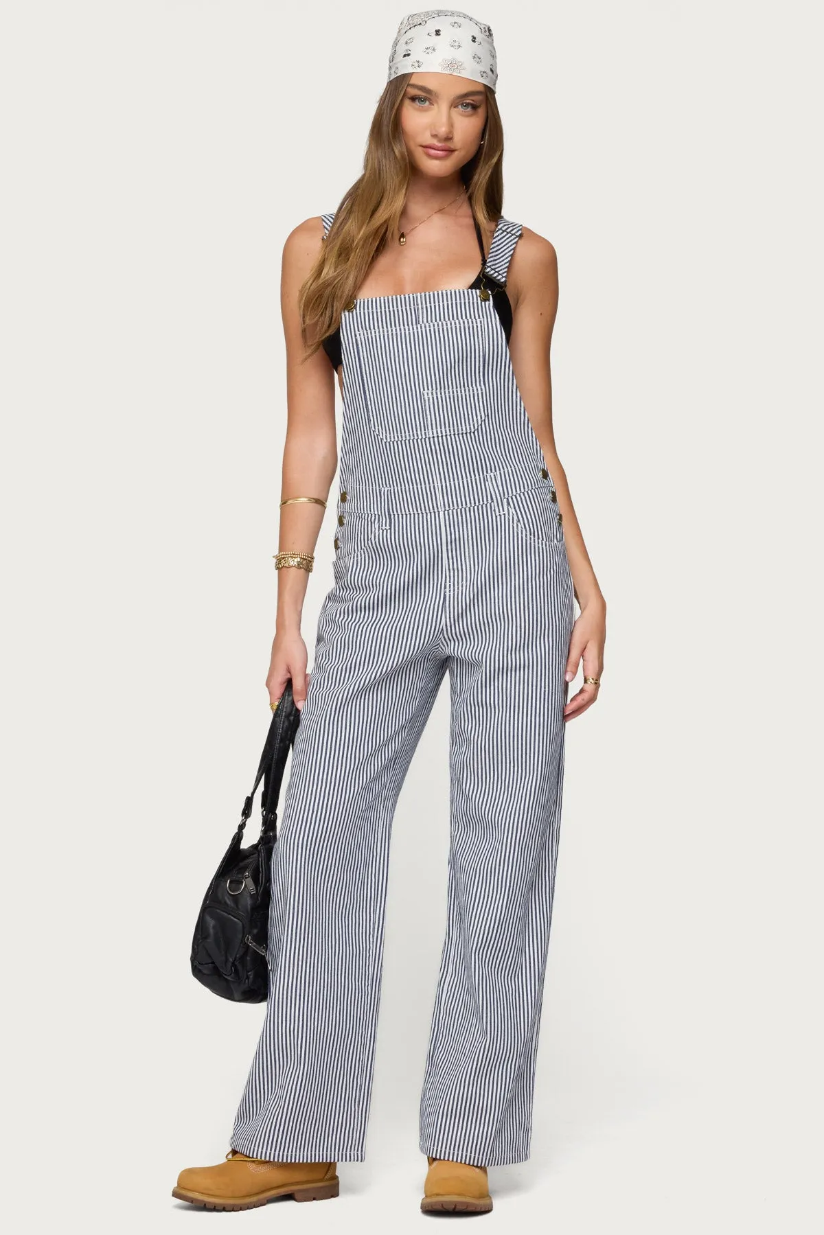 Tamsin Striped Overalls sold by Edikted