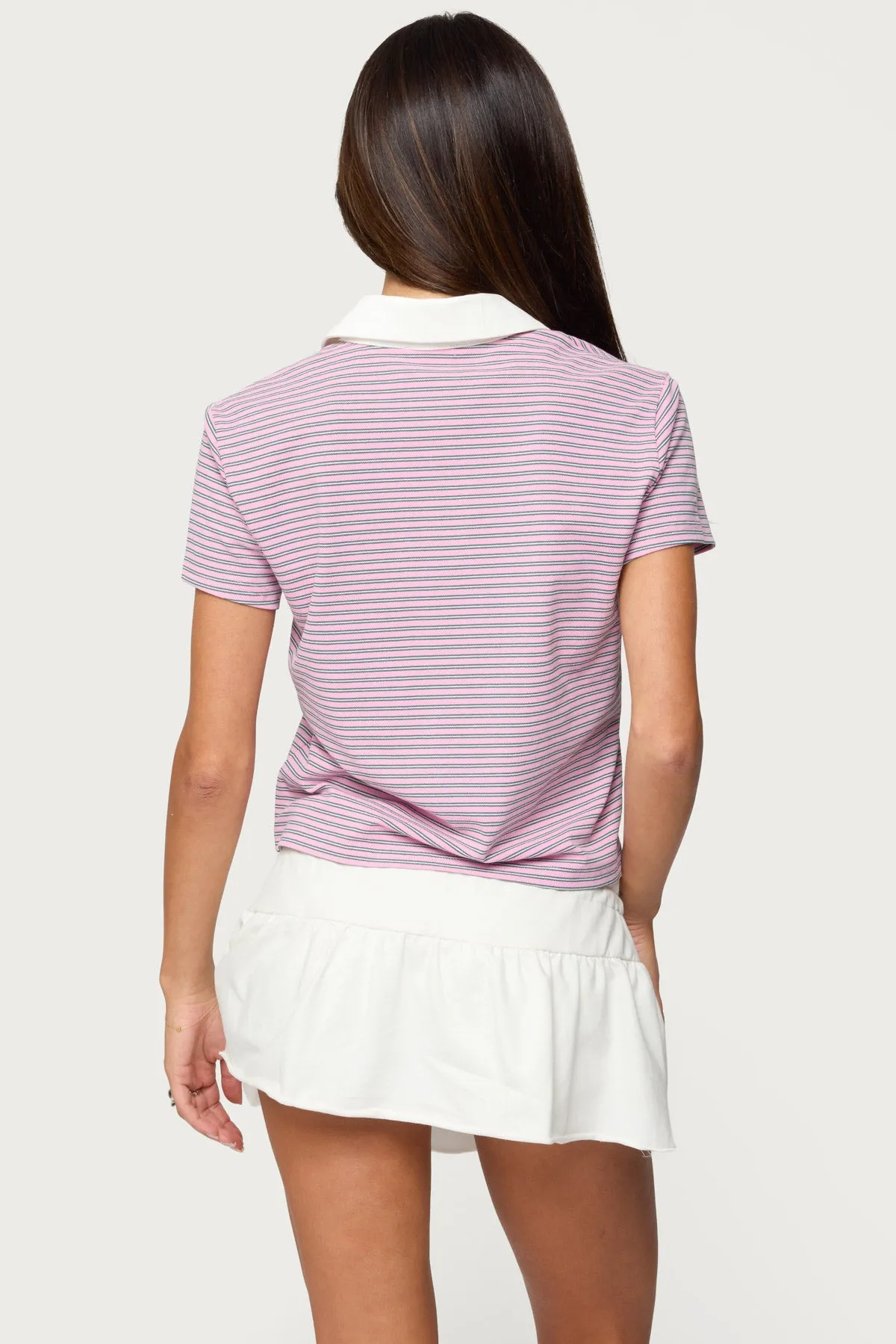 Lennie Striped Polo Top sold by Edikted product image thumbnail 5