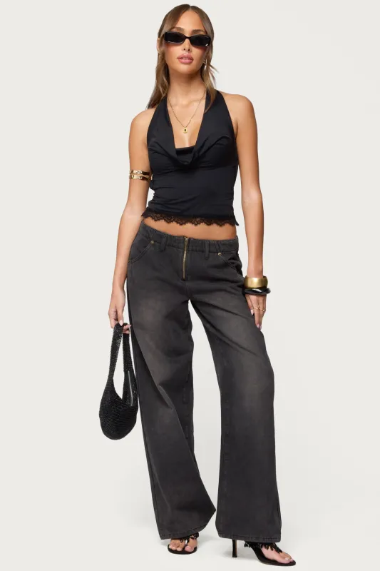 Aliyah Zip Low Rise Jeans sold by Edikted