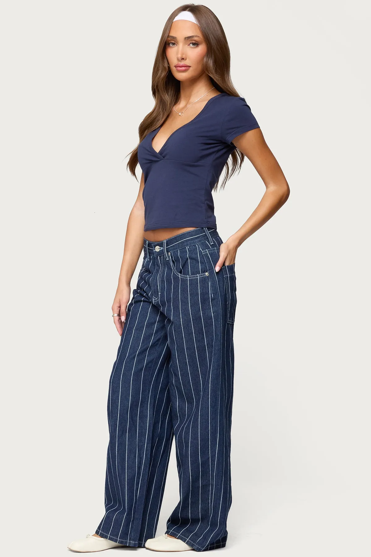 Merinda V Neck T Shirt sold by Edikted product image thumbnail 4