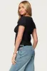 Lacey Split Front Lace Up Top sold by Edikted
