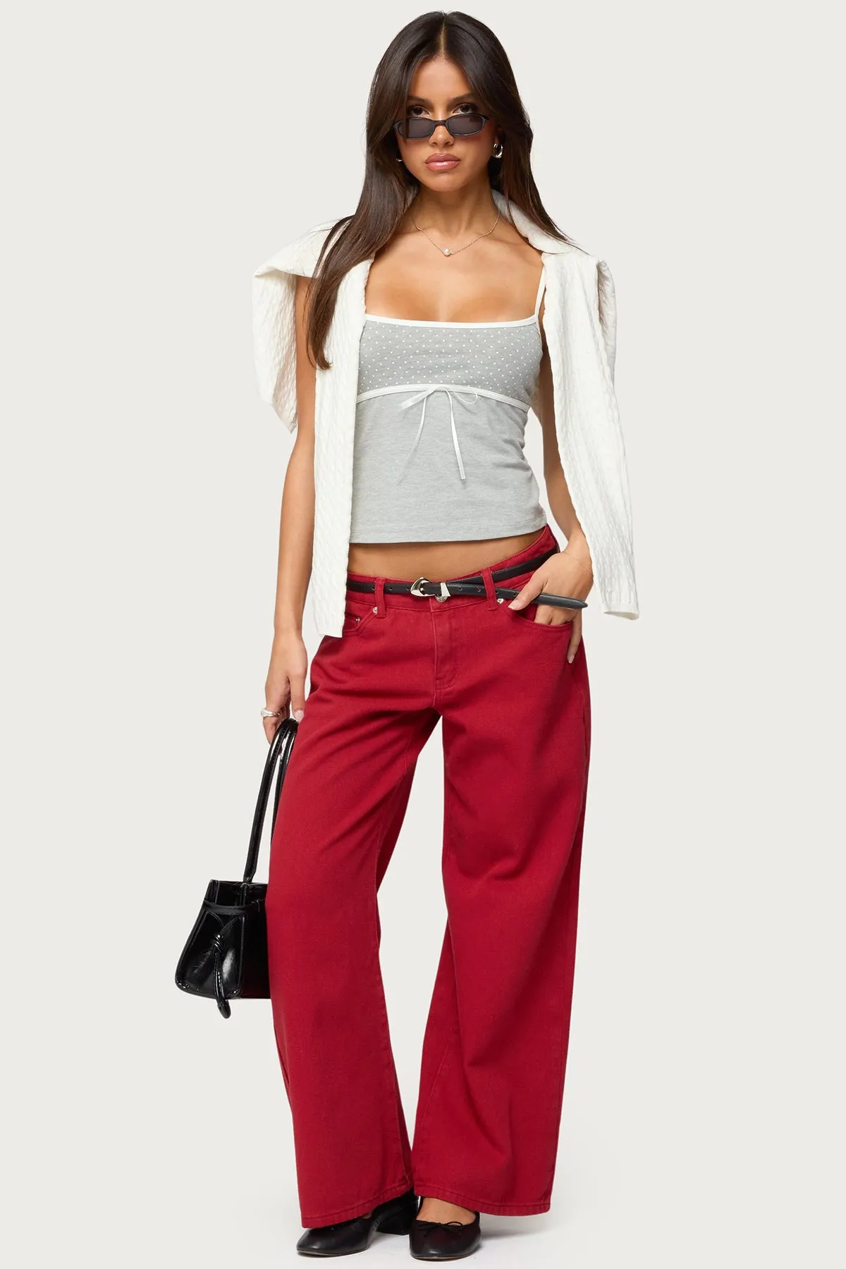 Petite Roman Low Rise Baggy Jeans sold by Edikted