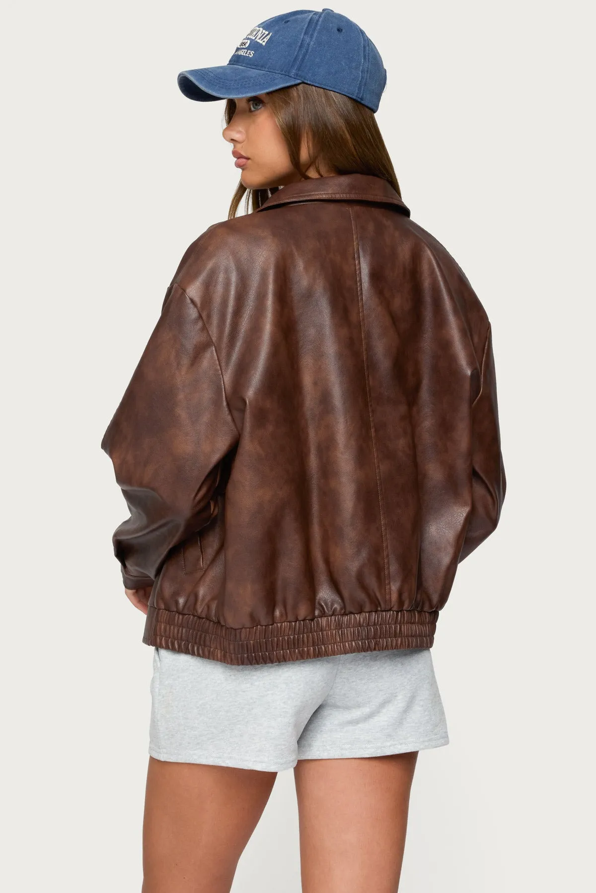 Ardella Oversized Faux Leather Jacket sold by Edikted product image thumbnail 5