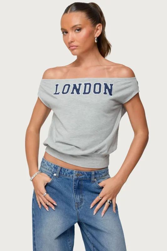 So London Off Shoulder Top sold by Edikted