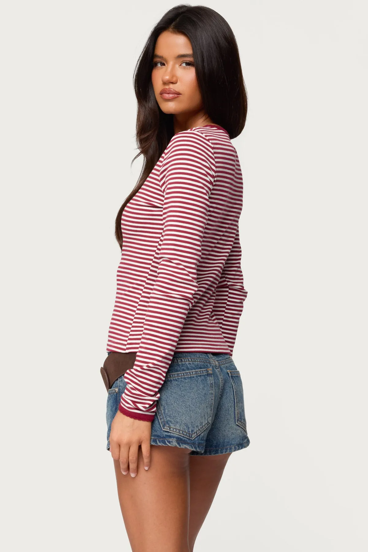 Rayla Striped Button Up Top sold by Edikted product image thumbnail 4