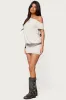 Dorie Off Shoulder Cut Out Mini Dress sold by Edikted