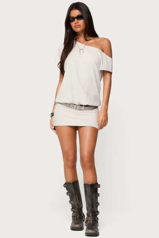 Dorie Off Shoulder Cut Out Mini Dress sold by Edikted