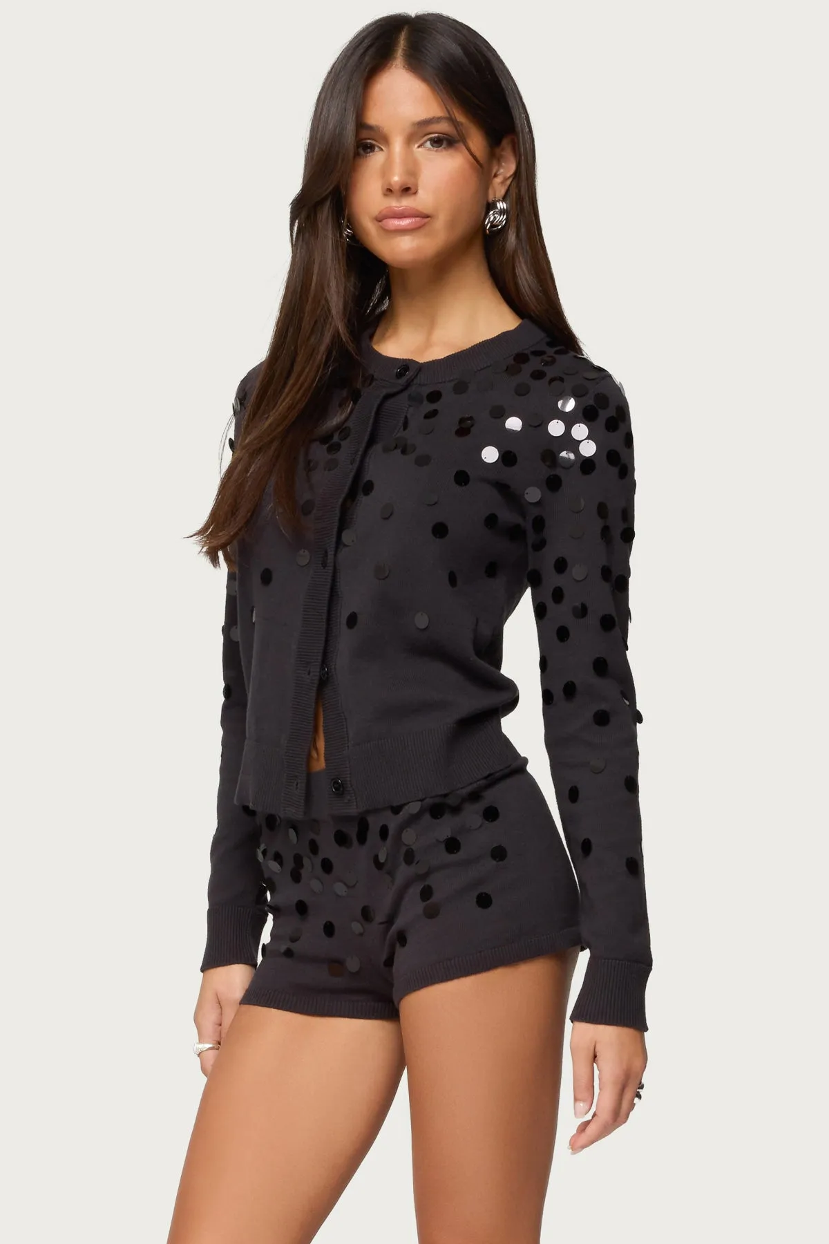 Cierra Sequin Knit Cardigan sold by Edikted product image thumbnail 3