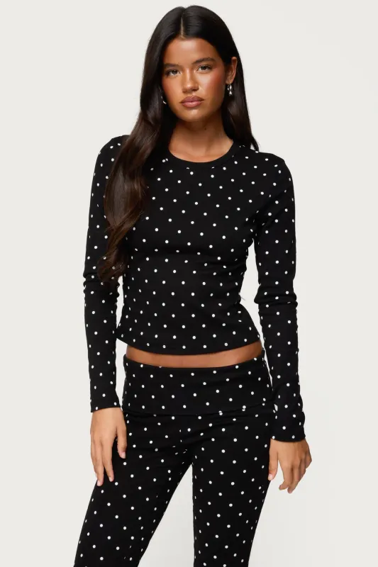 Daliya Polka Dot Long Sleeve Top sold by Edikted
