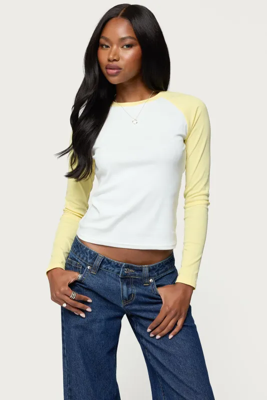 Tommi Raglan Long Sleeve T Shirt sold by Edikted
