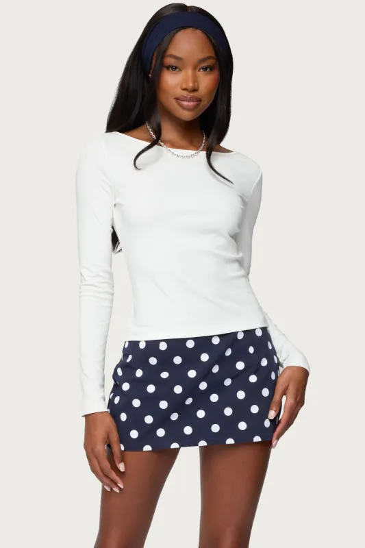 Savi Boat Neck Long Sleeve Top sold by Edikted