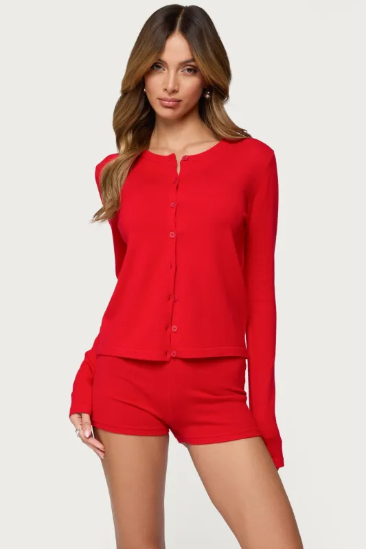 Maycee Button Up Knit Cardigan sold by Edikted