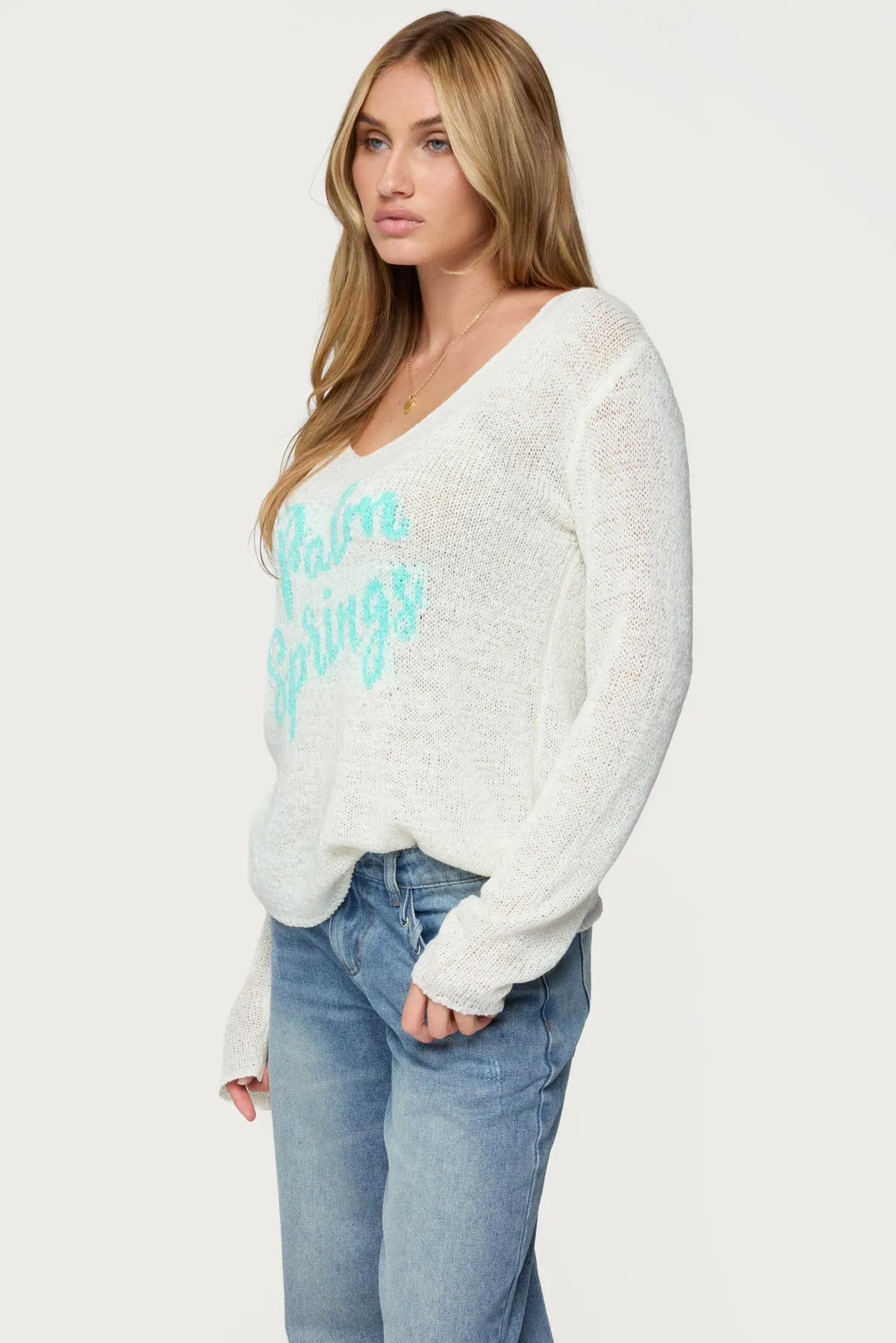 Palm Springs Light Knit Sweater sold by Edikted product image thumbnail 3