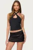 Halsie Ring Cut Out Halter Top sold by Edikted