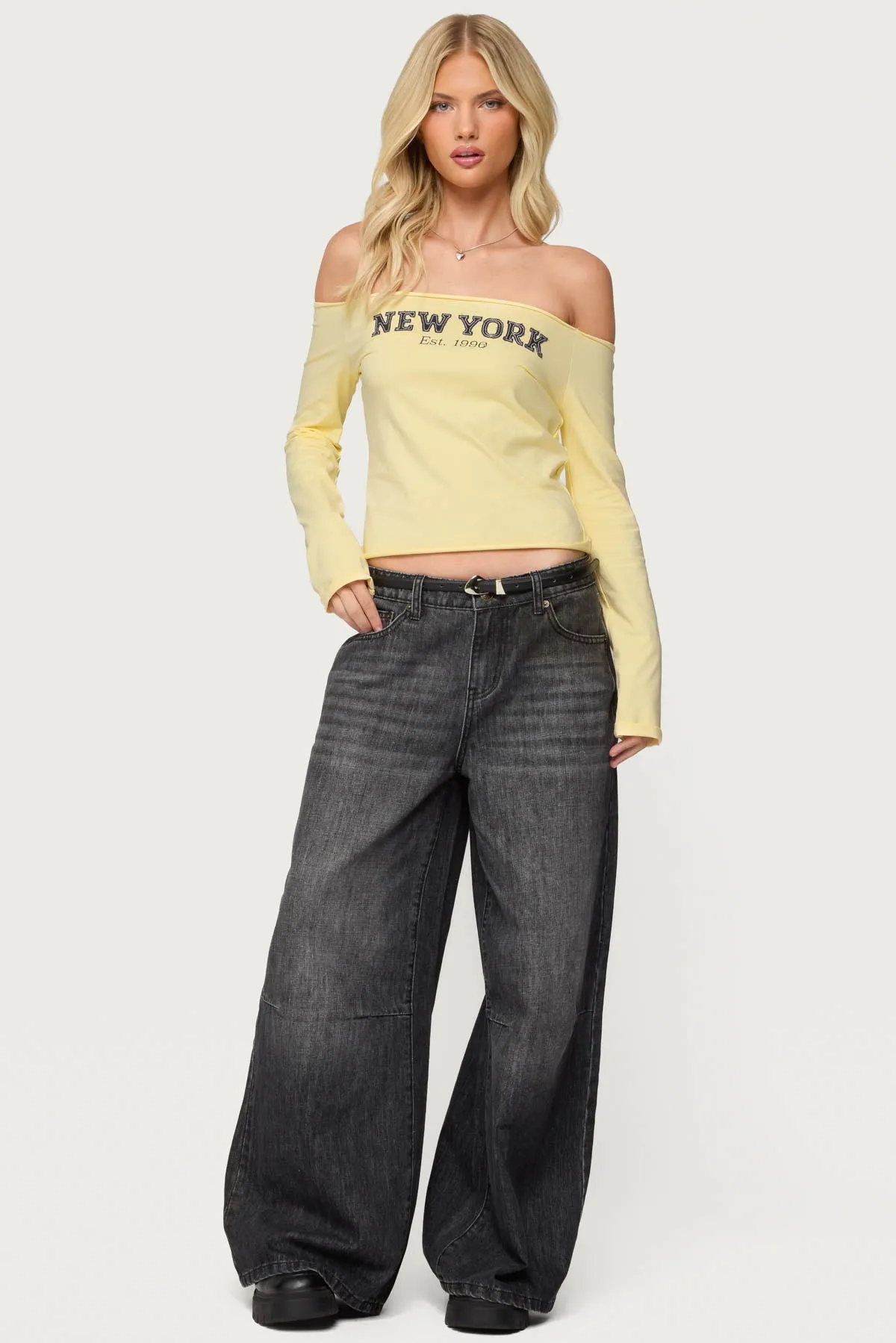 New York Babe Off Shoulder Top sold by Edikted product image thumbnail 4