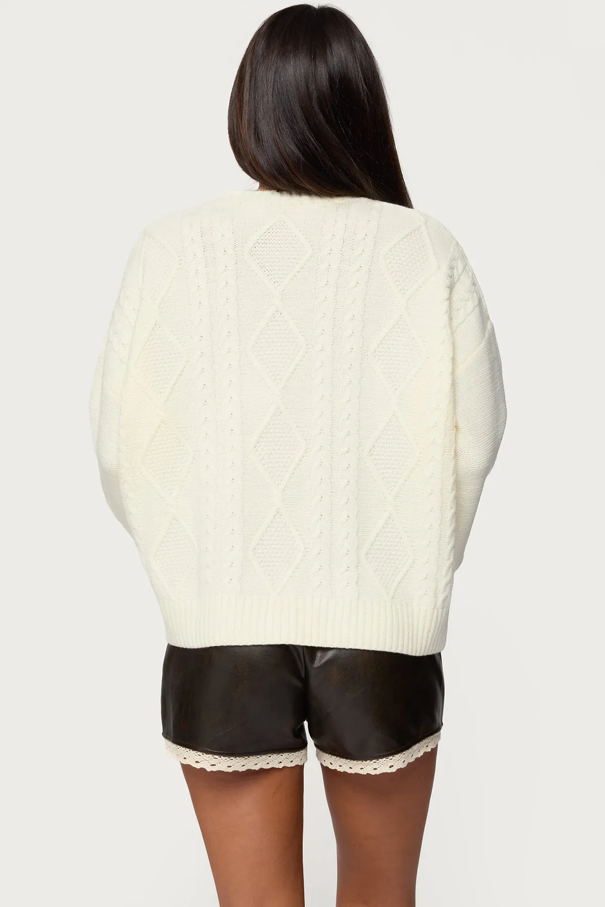 Braided Cable Knit Oversized Sweater sold by Edikted product image thumbnail 5