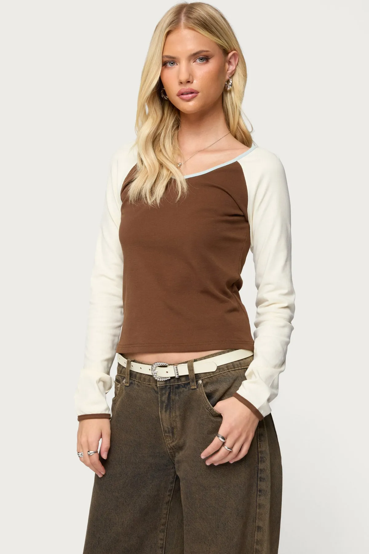 Ronie Contrast Raglan Top sold by Edikted product image thumbnail 3