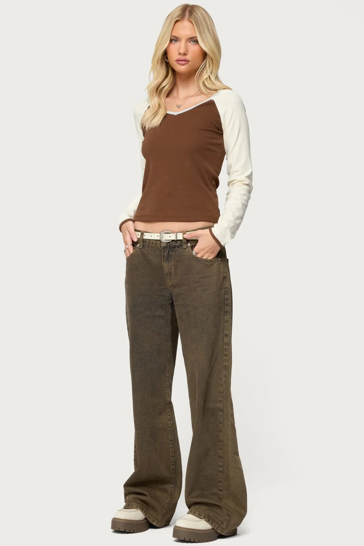 Ronie Contrast Raglan Top sold by Edikted product image thumbnail 4