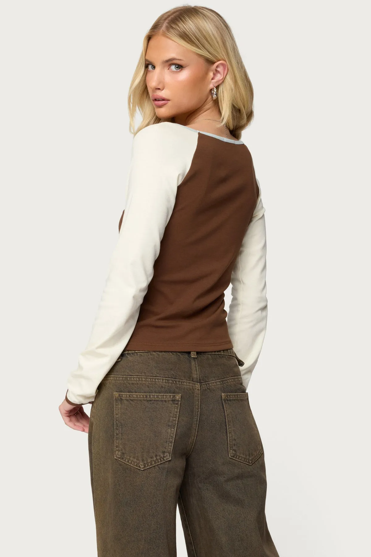 Ronie Contrast Raglan Top sold by Edikted product image thumbnail 5