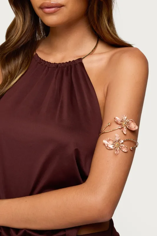 Blush Flower Arm Cuff sold by Edikted