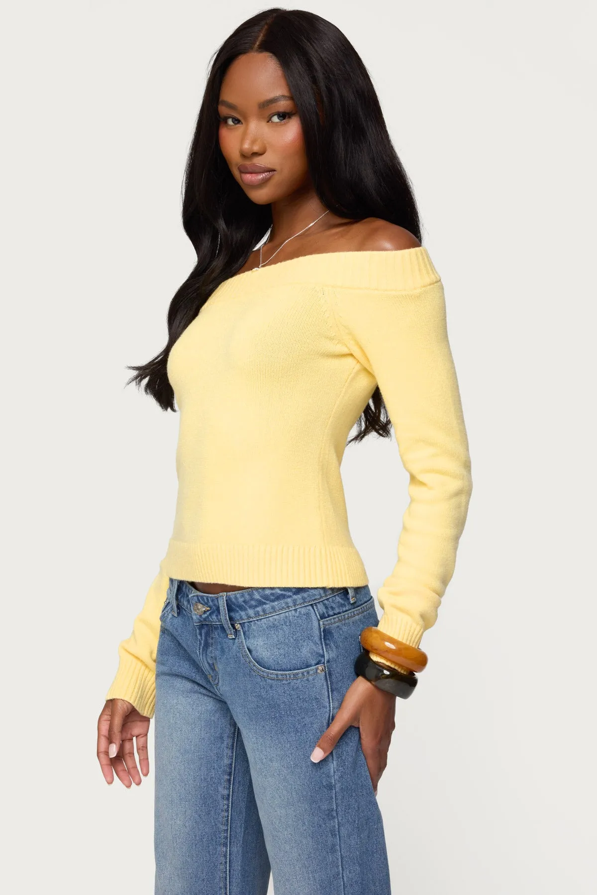 Elona Off Shoulder Knit Top sold by Edikted product image thumbnail 3